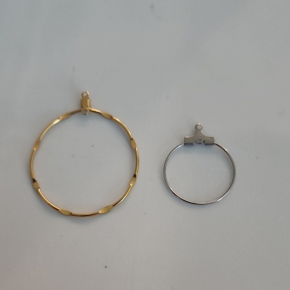 Elegant Gold and Silver Hoop Earrings - Picture 1 of 3